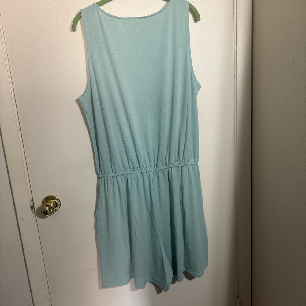 Zenana Sea-Green Sleeveless Romper - Picture 3 of 3